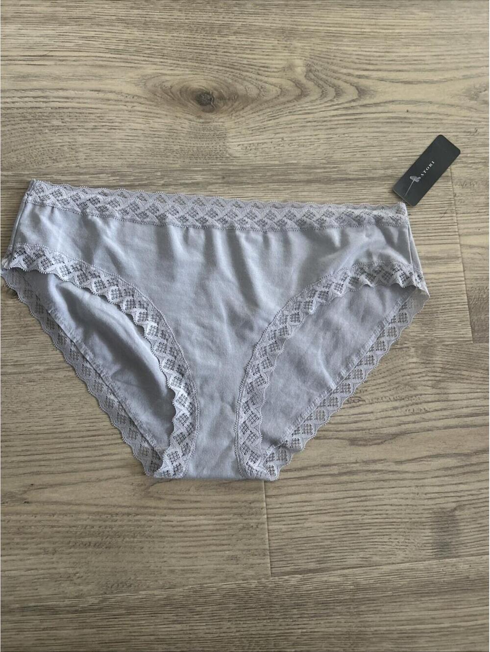 NWT Women's NATORI 156058 Bliss Cotton Briefs Gray Size Large